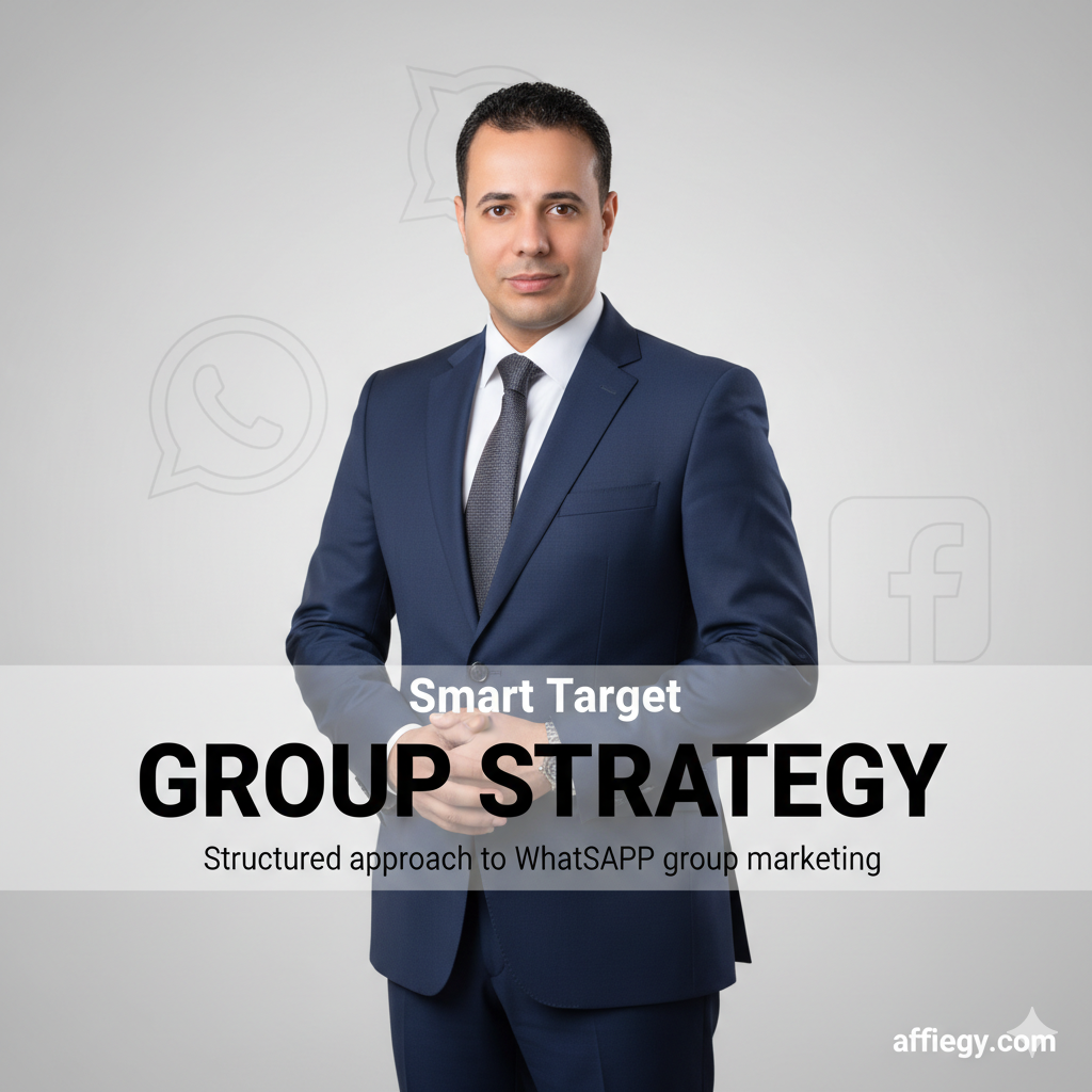 مثال على بحث جروبات واتساب عبر فيسبوك في شريط البحث