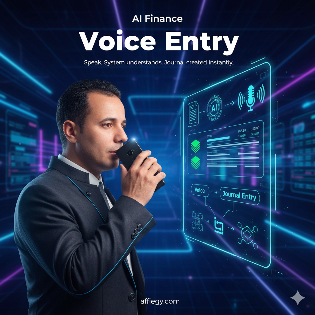 واجهة مستخدم ذكية لتحويل الصوت إلى بيانات محاسبية منظمة