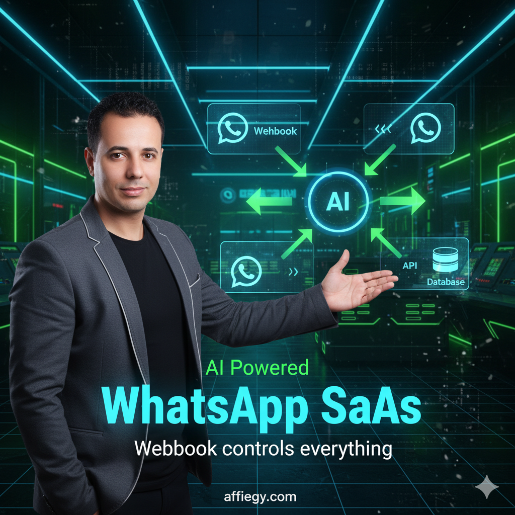 الواجهة النهائية لنظام SaaS مدعوم بالذكاء الاصطناعي يعمل عبر الواتساب بالكامل لخدمة العملاء والعمليات