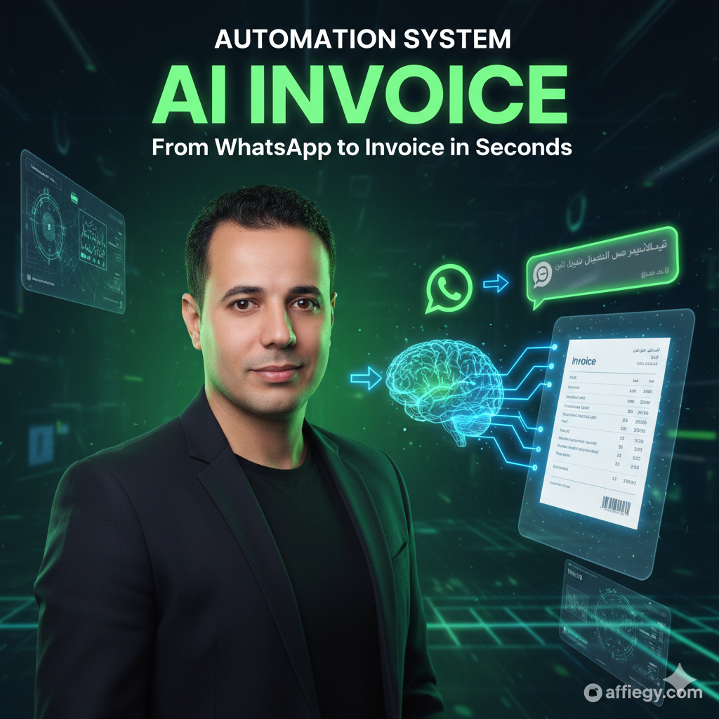 واجهة إدارة الفواتير المؤتمتة التي تربط بين رسائل واتساب ونظام المحاسبة المركزي