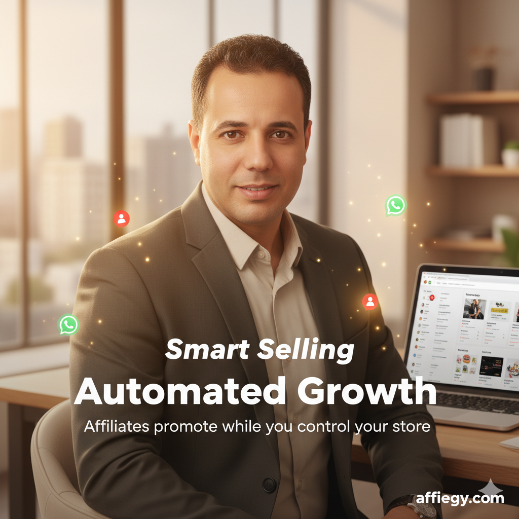 تمثيل مرئي لنمو مبيعات التجارة الإلكترونية وتوسع شبكة المسوقين عبر الأنظمة الذكية