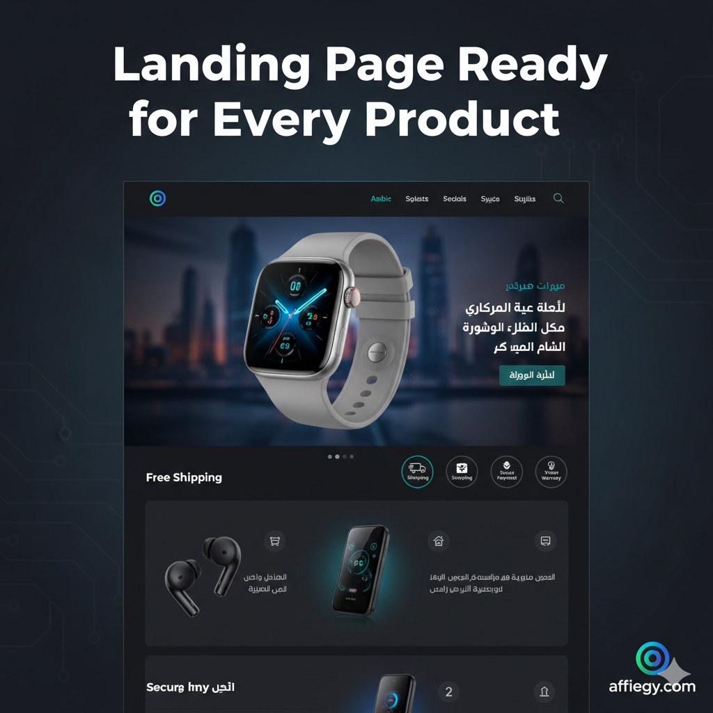 تصميم صفحات هبوط احترافية ومحسنة لمحركات البحث وسلوك المستخدم العربي