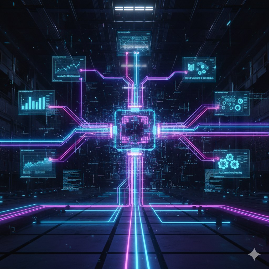 واجهة مستخدم متقدمة لمنصة Gumloop توضح بناء سير عمل مؤتمت لشركة تجارة إلكترونية