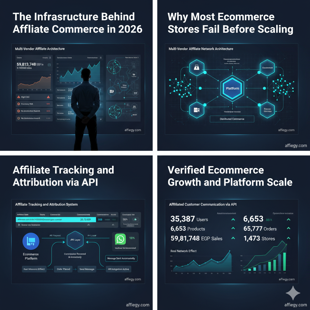 تدفق بيانات التتبع من النقرة وحتى تسوية العمولة برمجياً في أنظمة الأفلييت