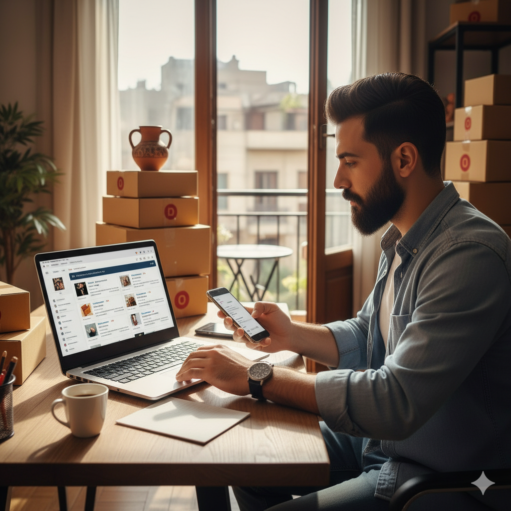 شرح تدفق البيانات Data Flow في منصة تجار كوم بين المورد والتاجر وشركة الشحن والعميل النهائي