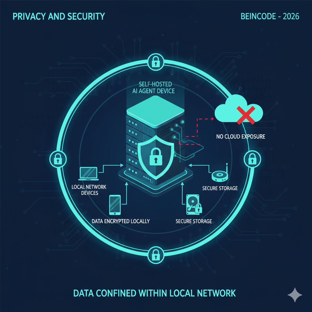 تمثيل بصري لمفهوم الخصوصية والسيادة الرقمية في أنظمة الأتمتة الحديثة
