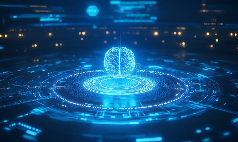 تمثيل لمركز ذكاء اصطناعي مركزي يدير كافة عمليات الشركة بفعالية وأمان